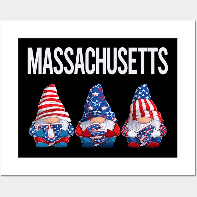 Happy USA Massachusetts Wall Art by flaskoverhand